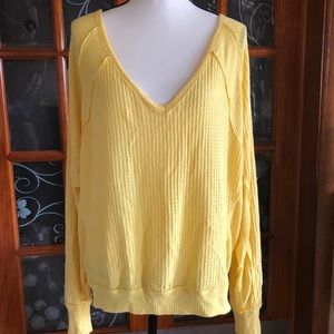 Beautiful yellow waffle knit free People